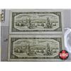 Image 6 : Canada $20 Bills 1954 (4 Bills ~ FW Prefix) : - Beattie/Rasminsky #FW8381262 - Beattie/Rasminsky #FW