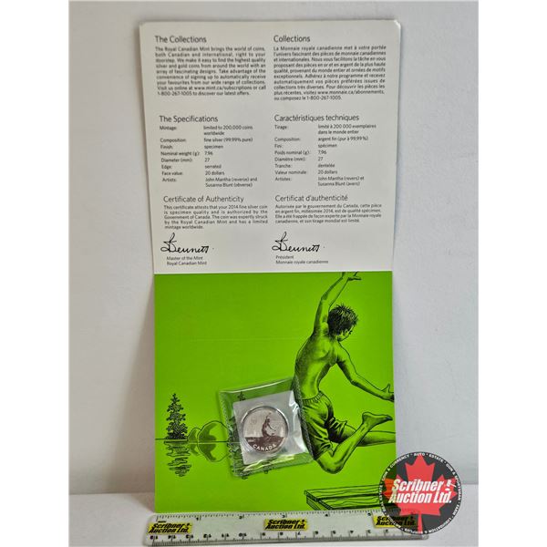 RCM Canada 2014 $20 Fine Silver : Summertime (Fine Silver 99.99%)
