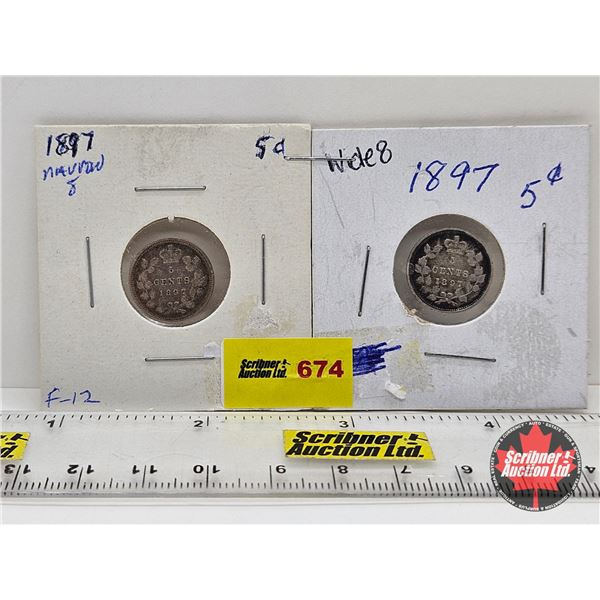 Canada Five Cent (2): 1897 W8; 1897 N8