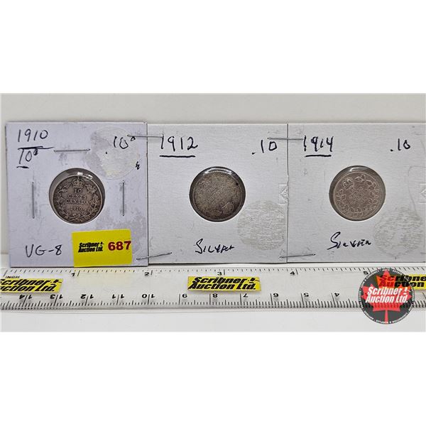 Canada Ten Cent (3): 1910; 1912; 1914