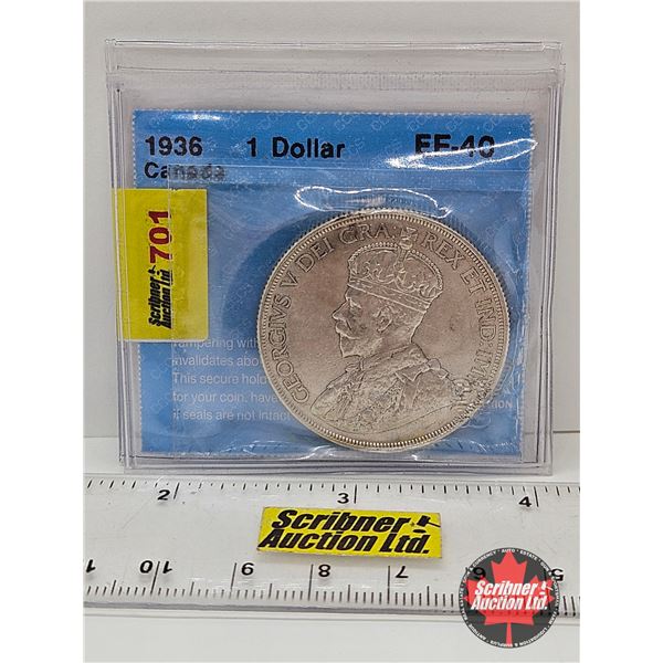 Canada Dollar 1936 (CCCS Cert #EF-40)