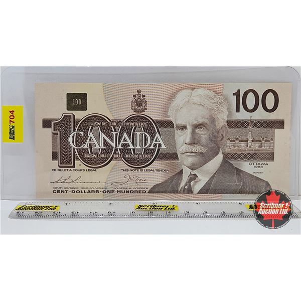 Canada $100 Bill 1988 : Thiessen/Crow #AJP9570286