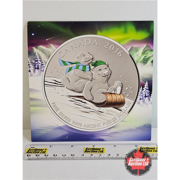 RCM Canada 2016 $25 Fine Silver : Winter Fun (99.99%)
