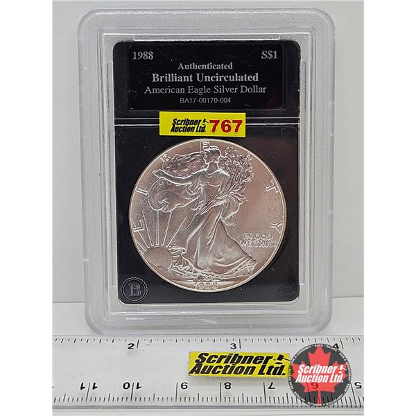 USA 1986 American Eagle Silver Dollar : BU : 1oz Fine Silver