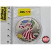 Image 1 : USA 1999 Liberty Silver Dollar : 1oz Fine Silver (3rd Party Hand Painted Walking Liberty Design)