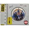 Image 1 : USA 2001 Liberty Silver Dollar : 1oz Fine Silver (3rd Party Hand Painted Walking Liberty Design)