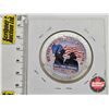 Image 3 : USA 2001 Liberty Silver Dollar : 1oz Fine Silver (3rd Party Hand Painted Walking Liberty Design)