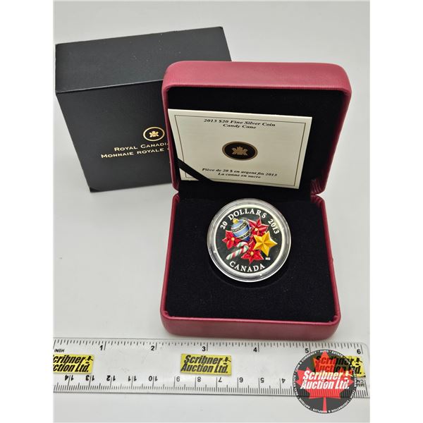 RCM Canada 2013 : $20 Fine Silver Coin : Candy Cane (COA #6650) (99.99%)