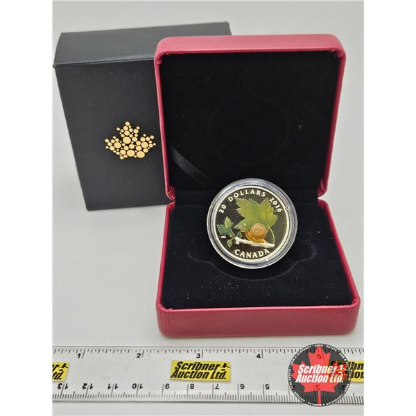 RCM Canada 2016 : $20 Fine Silver Coin : Little Creatures: Snail  (COA Missing) (99.99%)
