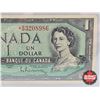 Image 4 : Canada $1 Bill 1954 *Replacement : Beattie/Rasminsky # *BM3208986 (BCS Cert : Almost UNC 55 Original