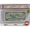 Image 5 : Canada $1 Bill 1954 *Replacement : Beattie/Rasminsky # *BM3208986 (BCS Cert : Almost UNC 55 Original