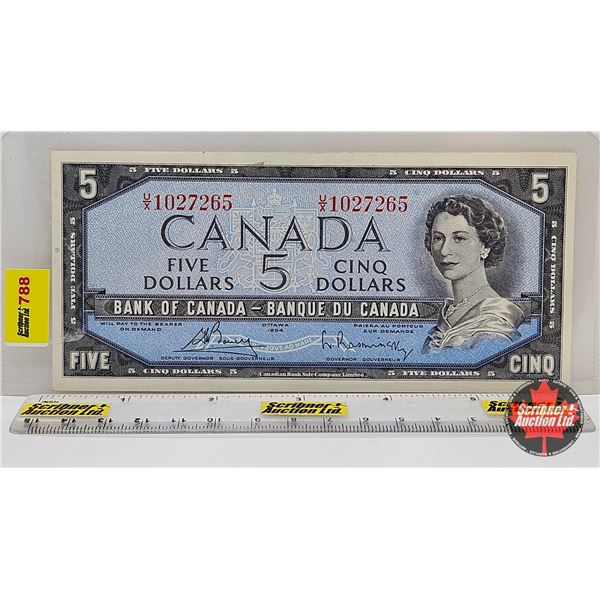 Canada $5 Bill 1954 : Bouey/Rasminsky #UX1027265