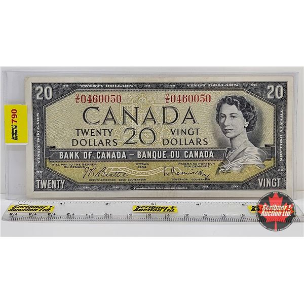 Canada $20 Bill 1954 : Beattie/Rasminsky #VE0460050