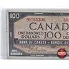 Image 2 : Canada $100 Bill 1954 : Beattie/Rasminsky #BJ0135306