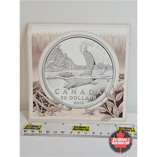 RCM Canada 2015 $50 Fine Silver : Beaver (99.99%)