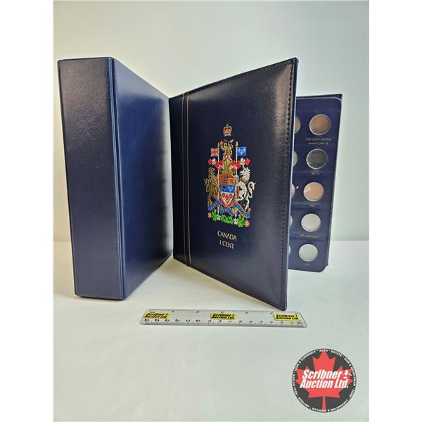 Canada One Cent Collection in Blue Leuchtturn Lighthouse Collector Portfolio (111 Coins) (1900 - 201
