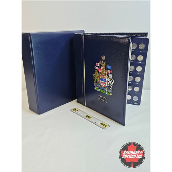 Canada Ten Cent Collection in Blue Leuchtturn Lighthouse Collector Portfolio (65 Coins) (1964 - 2021