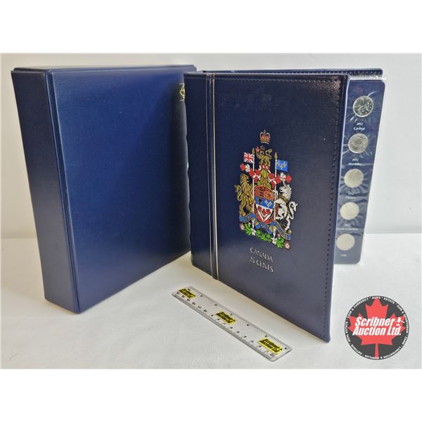 Canada Twenty Five Cent Collection in Blue Leuchtturn Lighthouse Collector Portfolio (138 Coins) (19