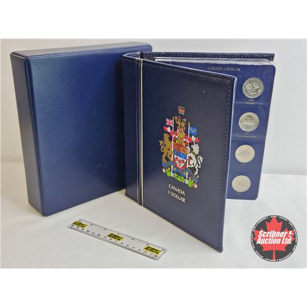 Canada Dollar / Loonie Collection in Blue Leuchtturn Lighthouse Collector Portfolio (73 Coins) (1968