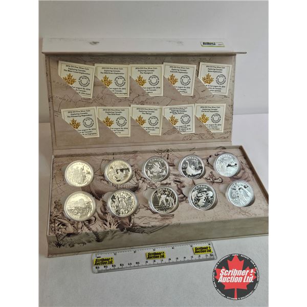 RCM Canada 2014 : Exploring Canada : $15 Fine Silver ~ Ten-Coin Set (99.99%) - The West Coast Explor