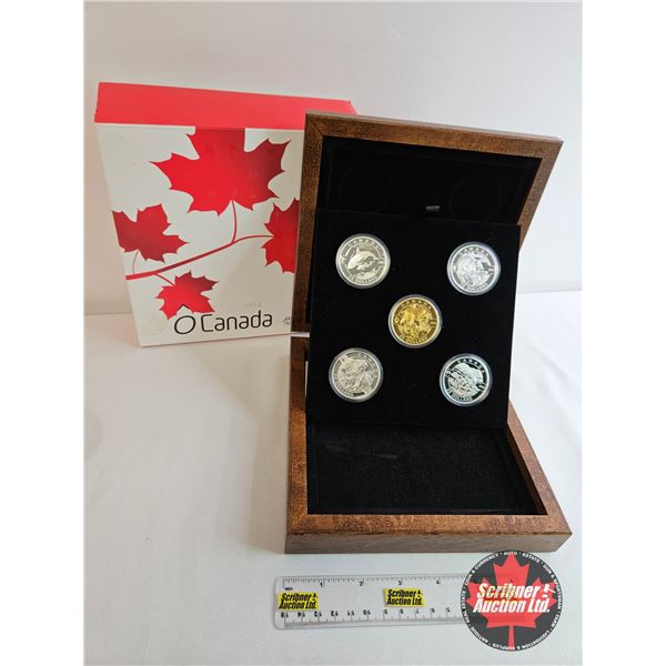 RCM Canada 2013 : $25 Fine Silver 5-Coin Set (99.99%) - The Wolf (COA #3259) - The Beaver (COA #5929