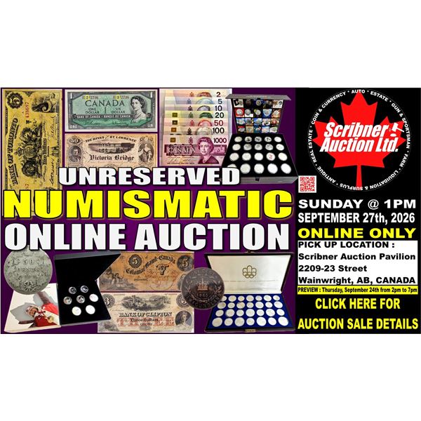 SEPT 25-26-27 : 2026 : COIN - PRIVATE COLLECTION & EQUIPMENT AUCTION - JEWELLERY-COIN