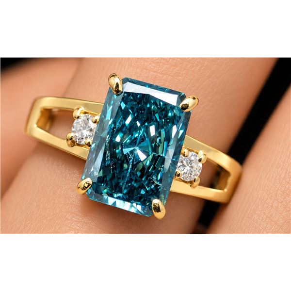 10k (1.6g), Blue Lab Diamond (1.7+0.03ct) Ring, Size 5.75 Appraised value $3400