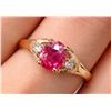 Image 1 : 10k(1.3g), Lab Ruby (0.5ct), Diamond (0.1ct) Ring, Size 6 Appraised value $1260