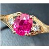 Image 3 : 10k(1.3g), Lab Ruby (0.5ct), Diamond (0.1ct) Ring, Size 6 Appraised value $1260