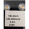Image 5 : 14k Lab Diamond (0.2ct) Earring (2in1) Retail value $500