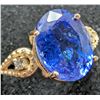 Image 3 : 10k(2.3g), Tanzanite (3.3ct), Lab Diamond (0.03ct) Ring, Size 7 : Retail Value $2400