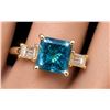 Image 1 : 10k(1.4g), Blue Lab Diamond (1.2+0.1ct) Ring, Size 5.75 Appraised value $2550