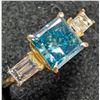 Image 4 : 10k(1.4g), Blue Lab Diamond (1.2+0.1ct) Ring, Size 5.75 Appraised value $2550