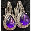 Image 3 : Silver(4.25g), Amethyst (2.5ct) Earring Retail value $260