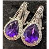 Image 4 : Silver(4.25g), Amethyst (2.5ct) Earring Retail value $260