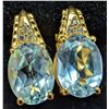 Image 2 : Silver(3.54g),  Blue Topaz (3ct) Earring Retail value $240