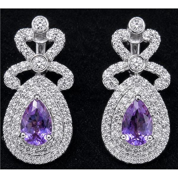 Silver(4.88g), Amethyst (0.6ct) Earring Retail value $400
