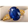 Image 4 : 10k(2.7g), Blue Sapphire (4ct), Lab Diamond (0.06ct) Ring, Size 7 Retail value $3500