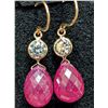 Image 2 : 10k(1.7g), Ruby (7ct) Earring Retail value $1600