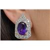 Image 1 : Silver(5.69g), Amethyst (3ct) Earring Retail value $440