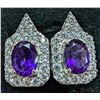 Image 2 : Silver(5.69g), Amethyst (3ct) Earring Retail value $440