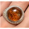 Image 1 : Silver(6.9g), Amber Ring Retail value $440