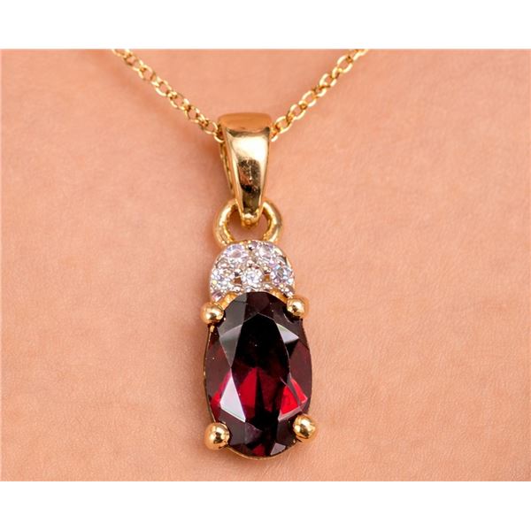 Silver(0.6g), Garnet  (0.5ct) Pendant Retail value $100
