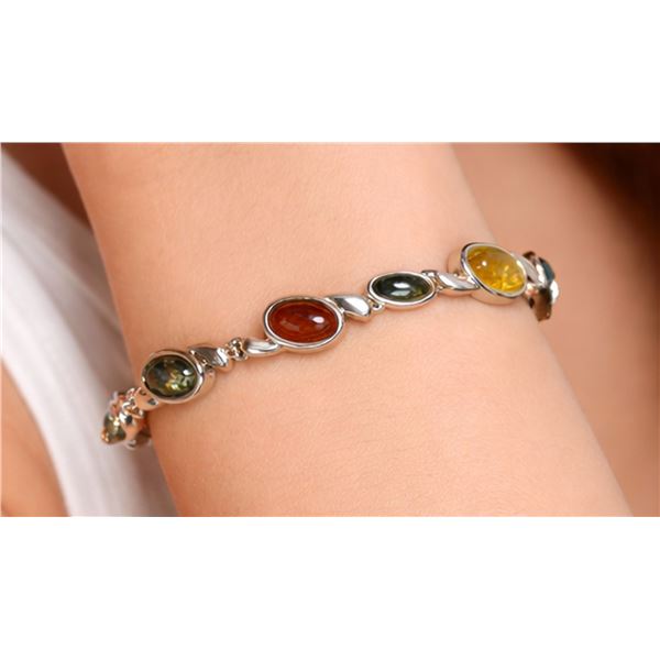 Silver(8.79g), Amber Bracelet 7-8" Retail value $350