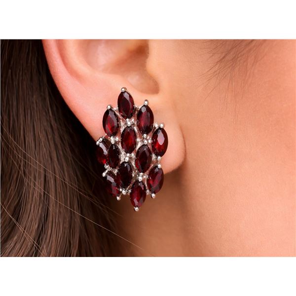 Silver(5.65g), Garnet (app 3ct) Earring Retail value $440