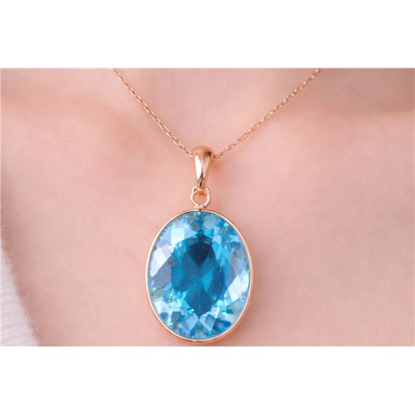 10k(2.3g), Blue Topaz (10ct) Pendant Retail value $1200