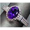 Image 2 : Silver(3.89g), Amethyst (1.5ct) Ring Retail value $320