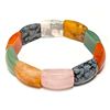 Image 2 : Multi Genuine Gem (Jade, Aventurine, etc.) Bracelet Flexible Retail value $200