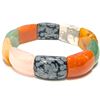 Image 3 : Multi Genuine Gem (Jade, Aventurine, etc.) Bracelet Flexible Retail value $200