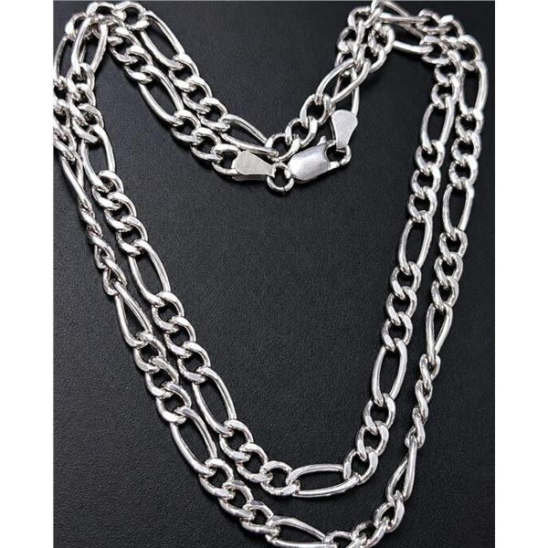 Silver(15.38g), Hollow Style Rhodium Plated Chain 20" Retail value $460